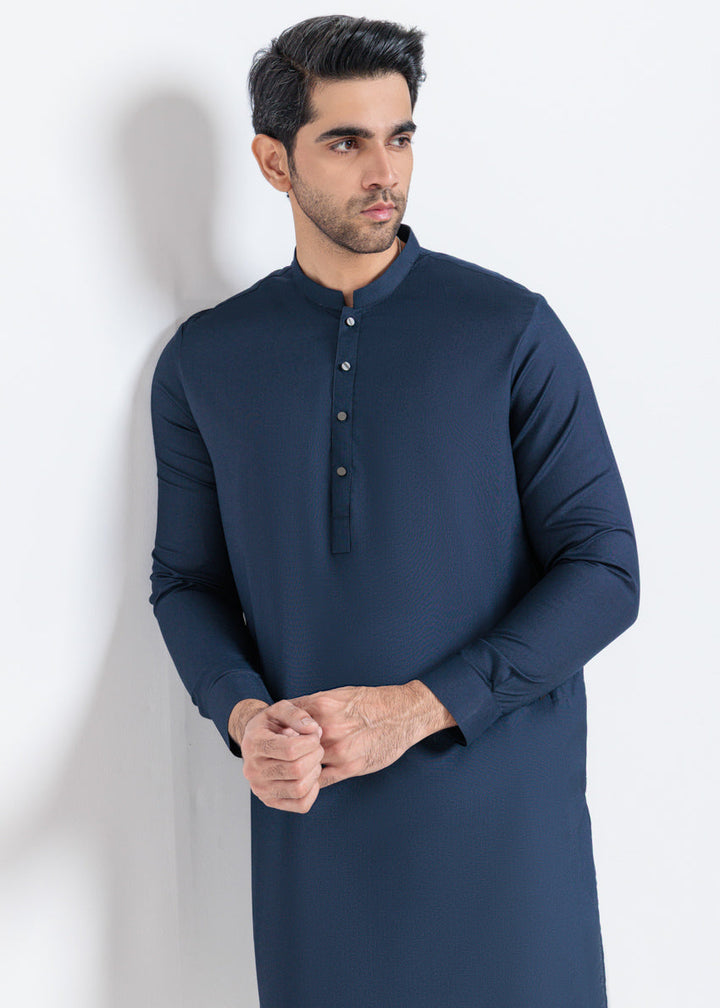 Navy-Blended-Shalwar Suit - (MPS25SSS2060) Y-F-17 - Salai - Salai 