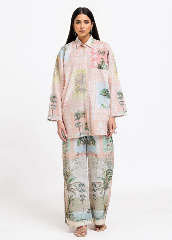 Peach-Khaddar-2 Piece (WPSTPBW25B10N11) J(133) - Salai - Bonanza Satrangi Winter RTW 2025 