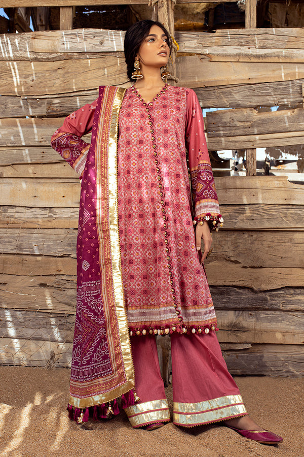 Gul Ahmed Stitched Lawn 2024 3 Piece CL-42032A - Salai - Salai 