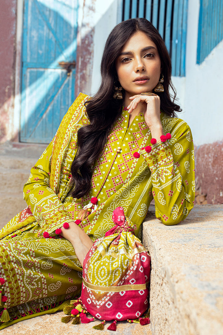 Gul Ahmed Stitched Lawn 2024 3 Piece CL-42036A - Salai - Salai 