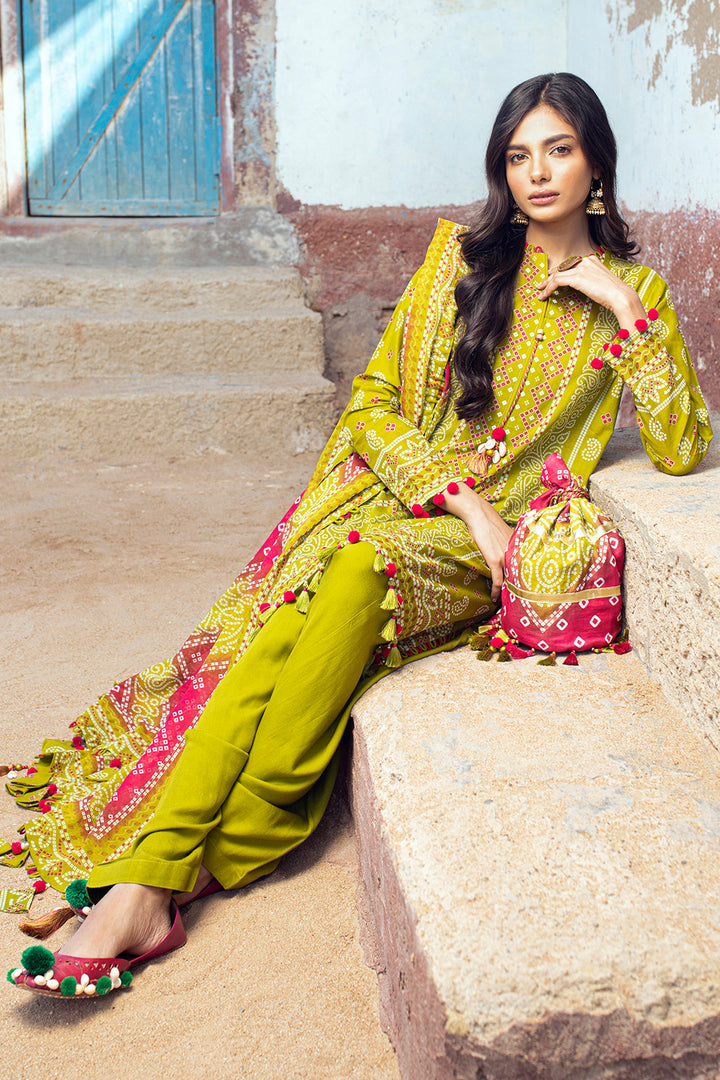 Gul Ahmed Stitched Lawn 2024 3 Piece CL-42036A - Salai - Salai 