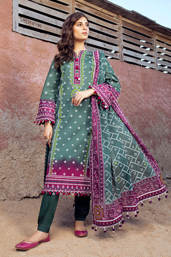 Gul Ahmed Stitched Lawn 2024 3 Piece CL-42034A - Salai - Salai 