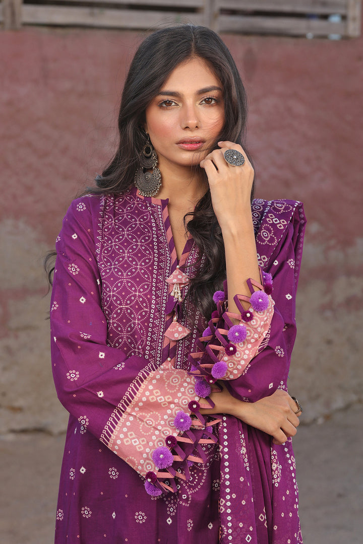 Gul Ahmed Stitched Lawn 2024 3 Piece CL-42037A - Salai - Salai 