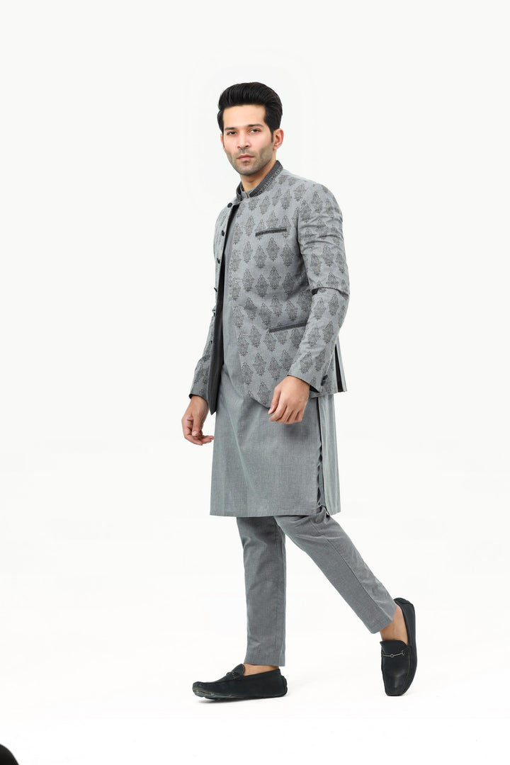 Men Prince Coat with Kurta Pajama 003 - Salai - Salai 