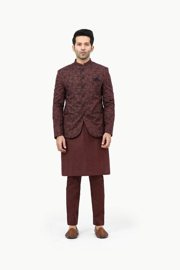 Men Prince Coat with Kurta Pajama 005 - Salai - Salai 