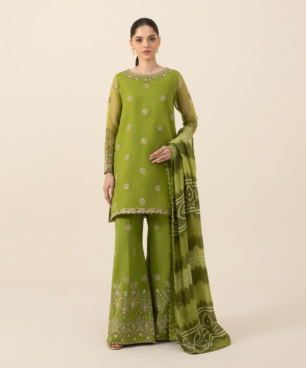 Sapphire Stitched 3 Piece Silk U3FE-LX24V0-8 - Salai - Sapphire 