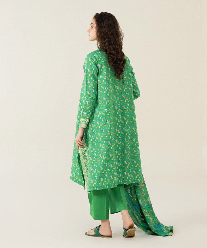 Sapphire Stitched Lawn 3 Piece U3P-DY23V4-16R - Salai - Sapphire 