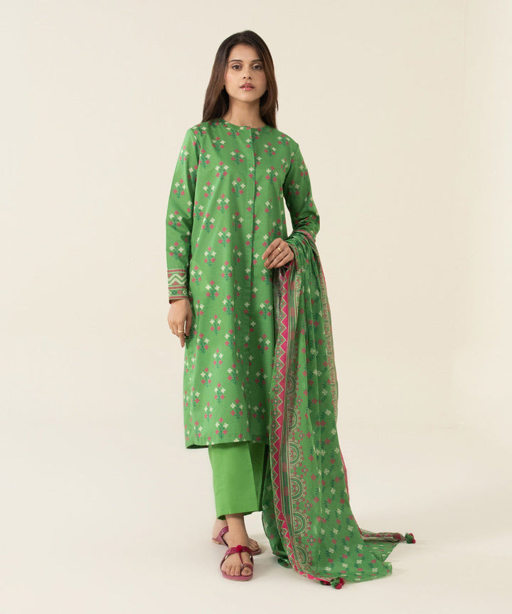 Sapphire Stitched Lawn 3 Piece U3P-DY23V4-21R - Salai - Salai 