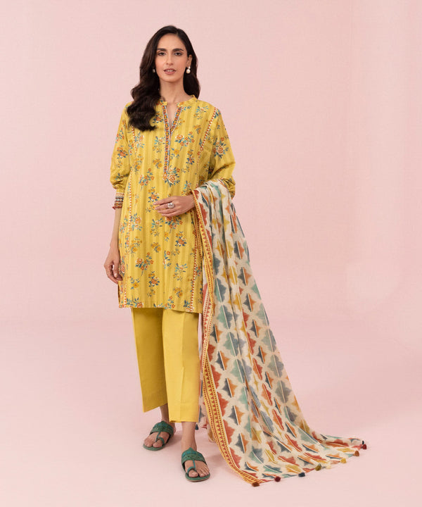 Sapphire Stitched Lawn 3 Piece U3P-DY23V5-23R - Salai - Salai 