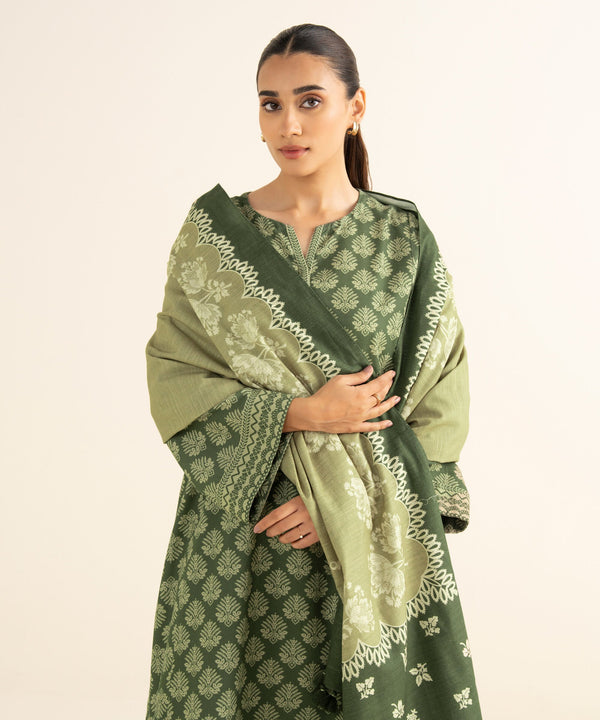 Sapphire Stitched 3 Piece Khaddar Y25V8-22B J(34&35) - Salai - Sapphire RTW Winter 2025 