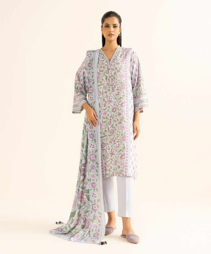 Sapphire Stitched 3 Piece LINEN DY25V8-22 - Salai - Sapphire RTW Winter 2025 