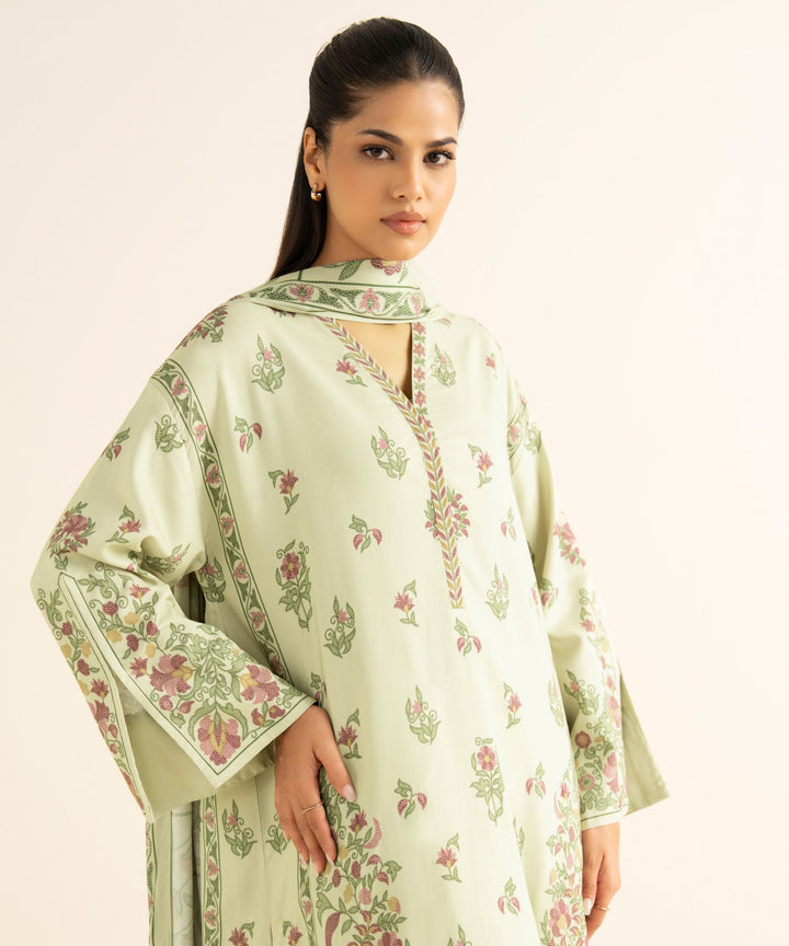 Sapphire Stitched 3 Piece LINEN DY25V8-23 - Salai - Sapphire RTW Winter 2025 