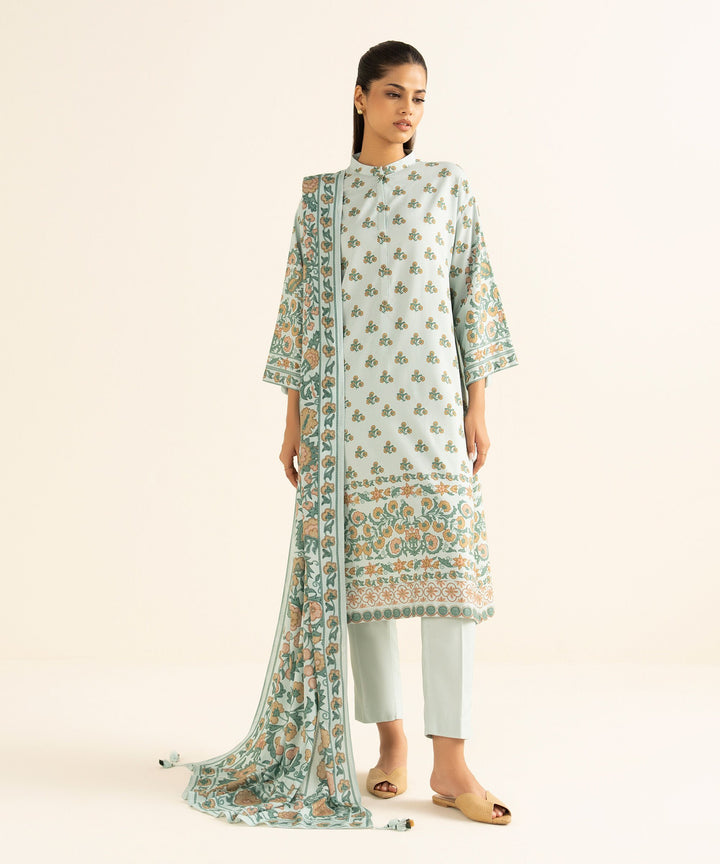 Sapphire Stitched 3 Piece LINEN DY25V8-24 J(24&23) - Salai - Sapphire RTW Winter 2025 