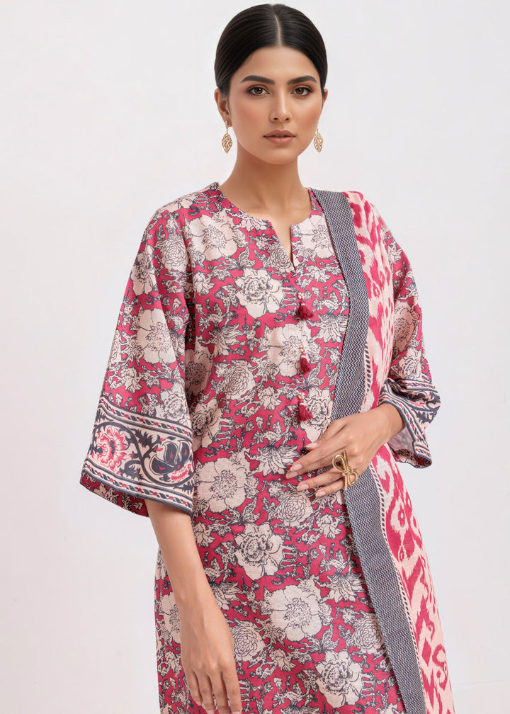 Pink-Khaddar-3 Piece (WP3PPBW25B10N2) - Salai - Salai 