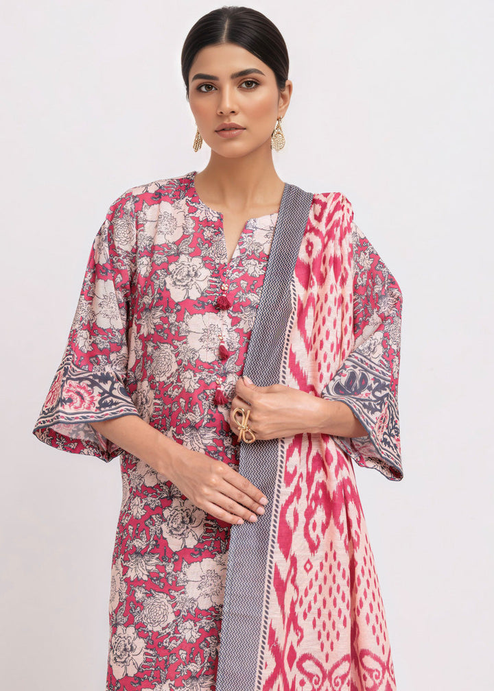 Pink-Khaddar-3 Piece (WP3PPBW25B10N2) - Salai - Salai 