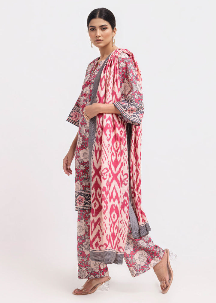 Pink-Khaddar-3 Piece (WP3PPBW25B10N2) - Salai - Salai 