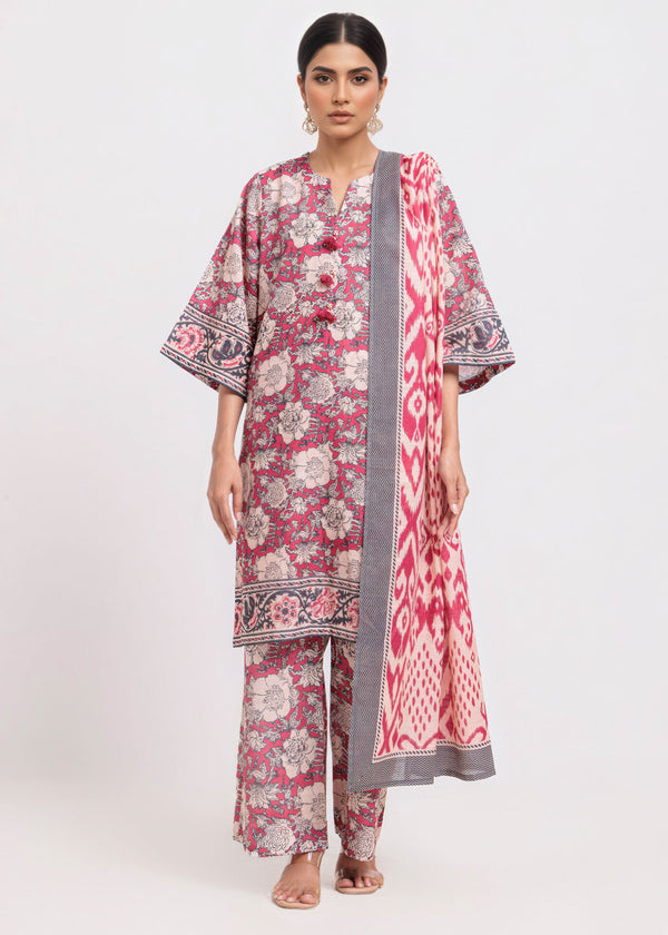 Pink-Khaddar-3 Piece (WP3PPBW25B10N2) - Salai - Salai 