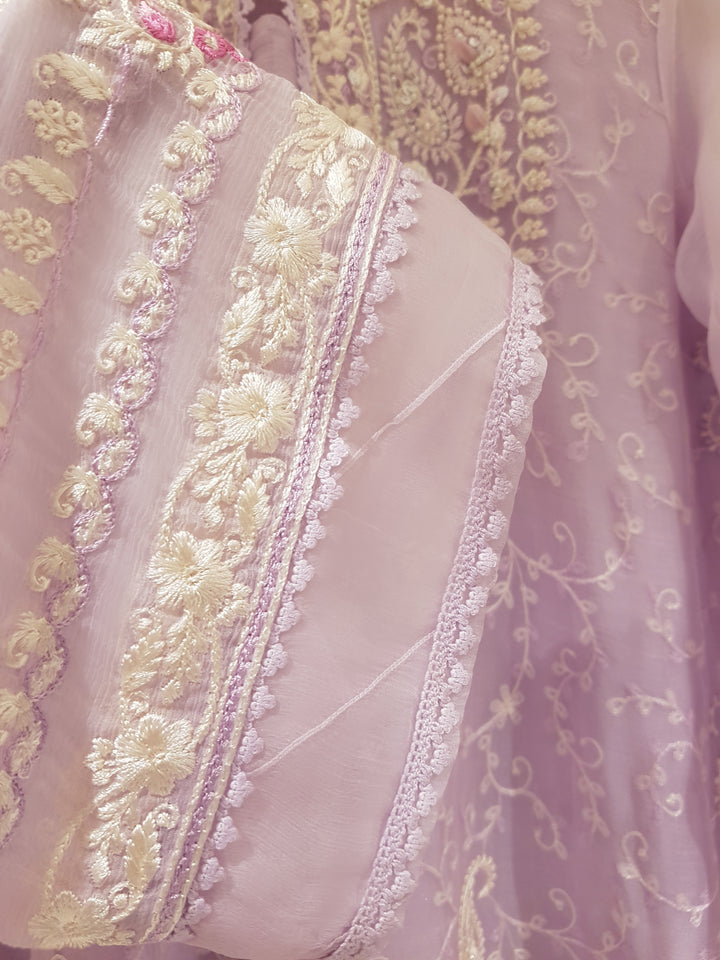 Agha Noor Pure Chiffon 3 Piece 4290 - Salai - Agha Noor 