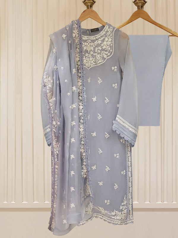 Agha Noor Pure Chiffon 3 Piece 4278 - Salai - Agha Noor 