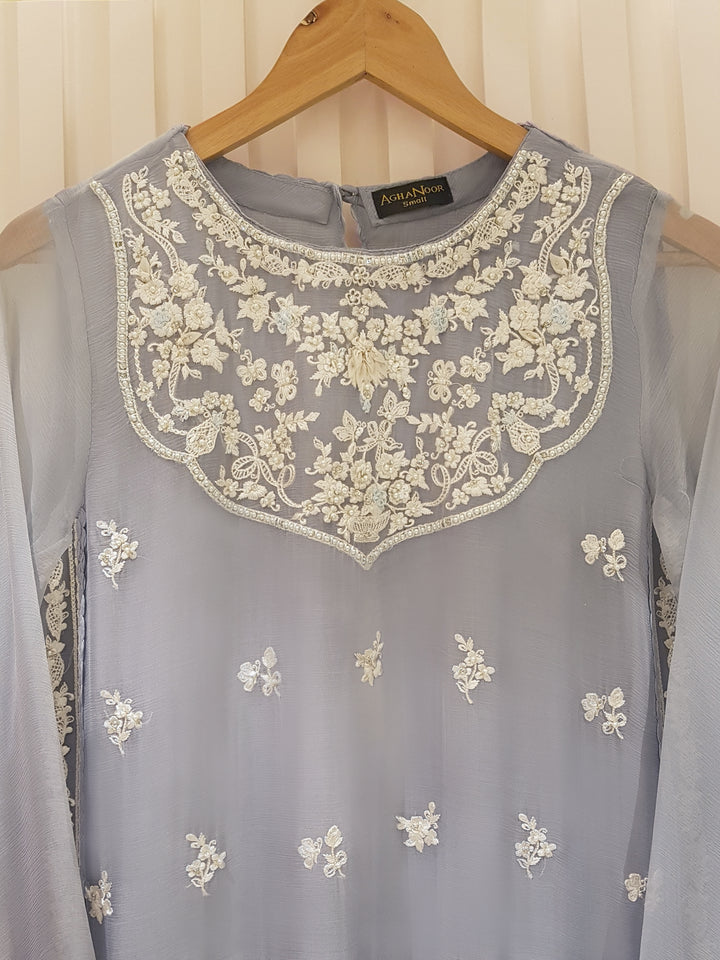 Agha Noor Pure Chiffon 3 Piece 4278 - Salai - Agha Noor 