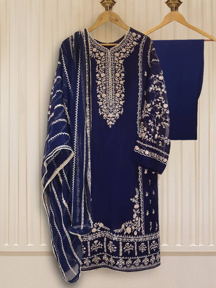 Agha Noor Pure Chiffon 3 Piece 4395 - Salai - Agha Noor 