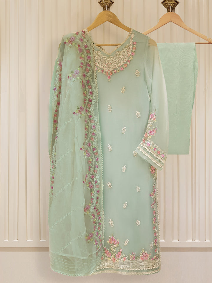 Agha Noor Pure Chiffon 3 Piece 4458 - Salai - Agha Noor 