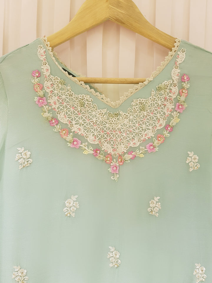 Agha Noor Pure Chiffon 3 Piece 4458 - Salai - Agha Noor 