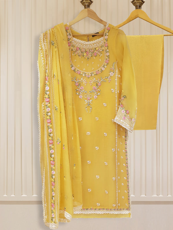 Agha Noor Pure Chiffon 3 Piece 4544 - Salai - Agha Noor 