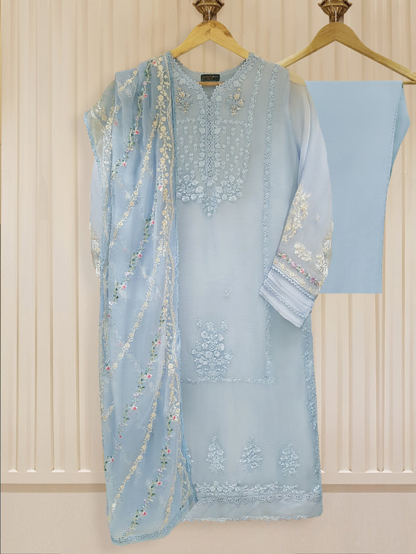 Agha Noor Pure Chiffon 3 Piece 4560 - Salai - Agha Noor 