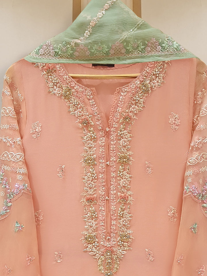 Agha Noor Pure Chiffon 3 Piece 6655 - Salai - Agha Noor 