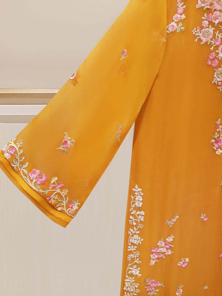 Agha Noor Pure Chiffon 3 Piece 8091 - Salai - Agha Noor 