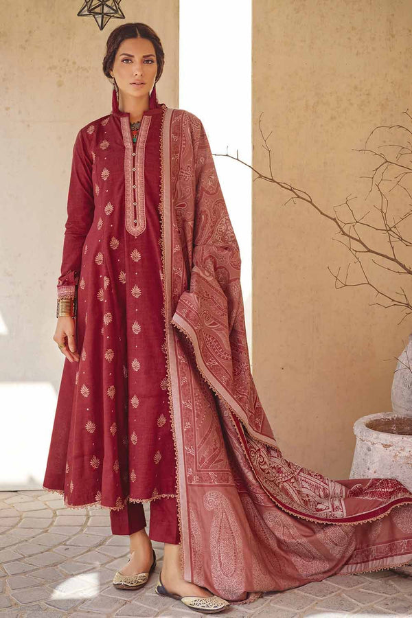 Gul Ahmed Stitched Winter Khaddar & Jacquard MJ#32073 - Salai - Gul Ahmed 