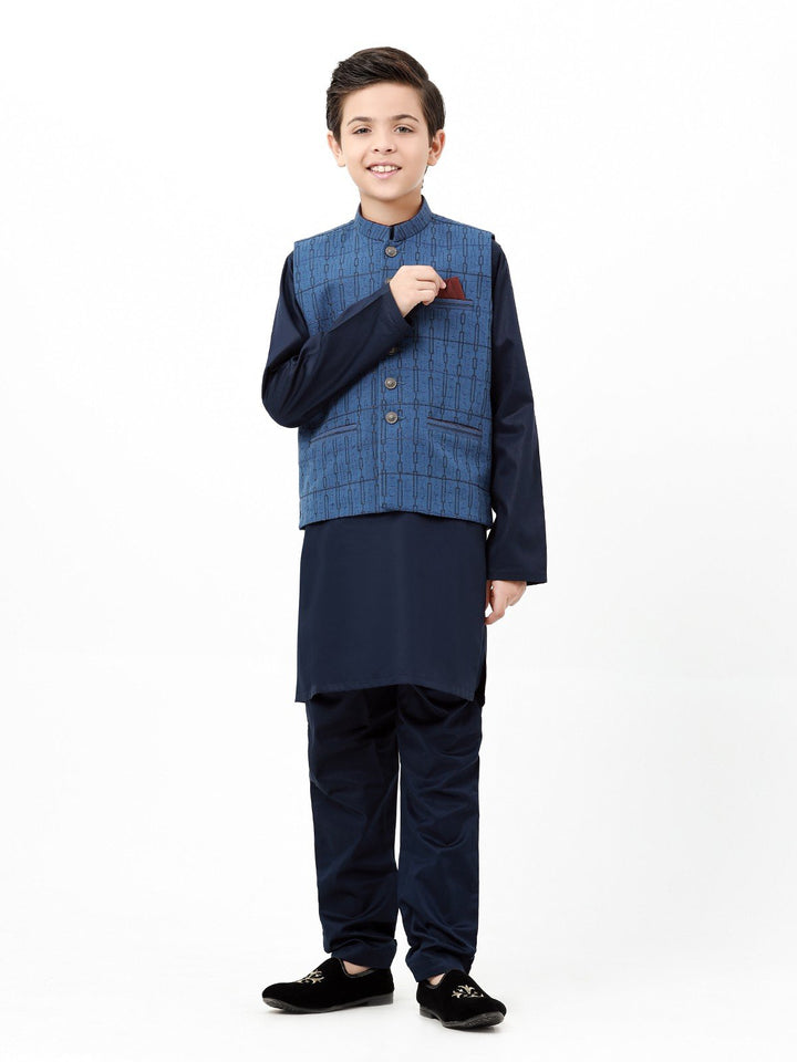 Boys Kurta Shalwar & Vest O16-23 - Salai - Salai 