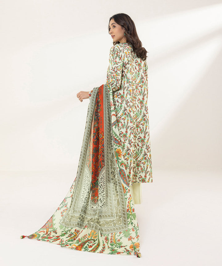 Sapphire Stitched Lawn 3 Piece 3DG-DAY23V2-4B - Salai - Sapphire 