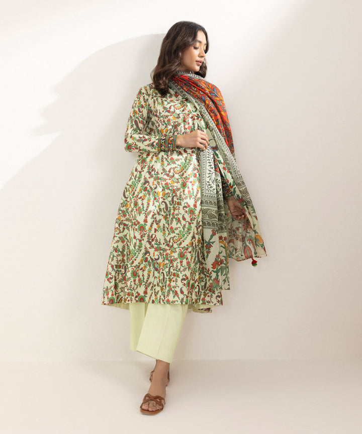 Sapphire Stitched Lawn 3 Piece 3DG-DAY23V2-4B - Salai - Sapphire 