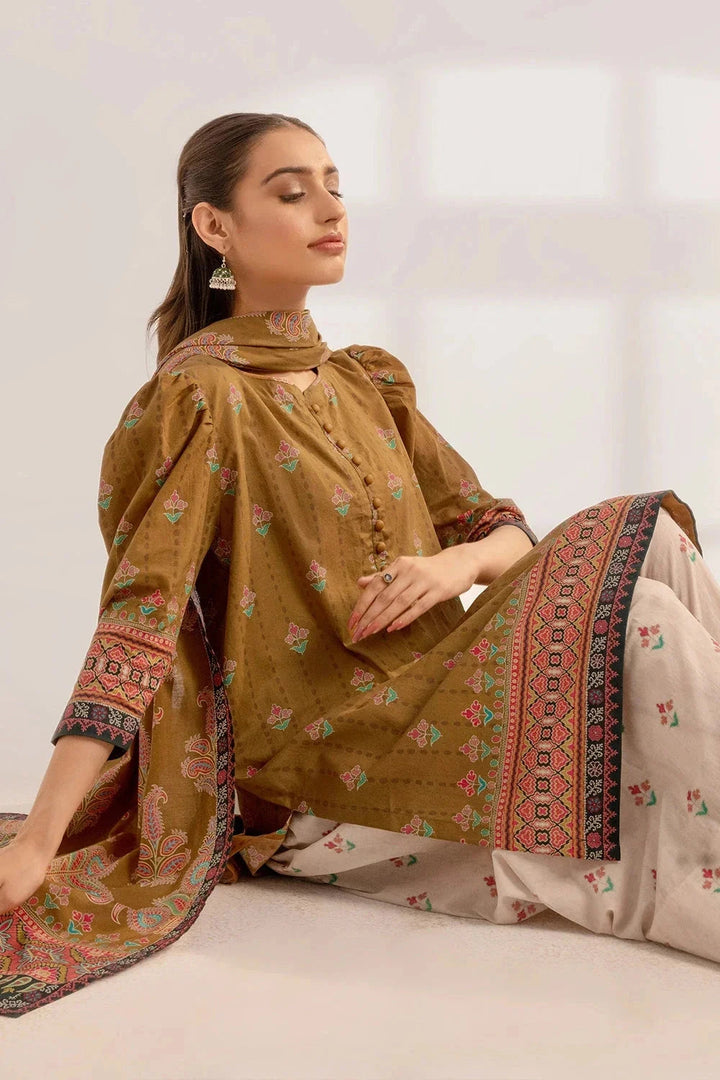 Khas Stitched Linen 3 Piece A-14 - Salai - Khas Winter RTW 2025 