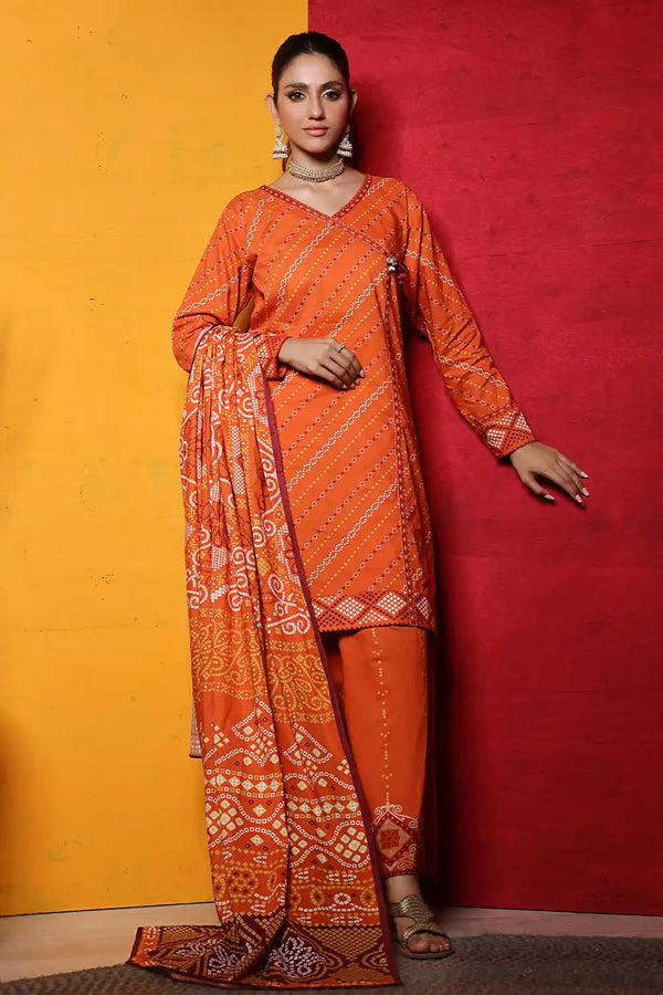 Khas Stitched Lawn 3 Piece 2381 - Salai - Khas 