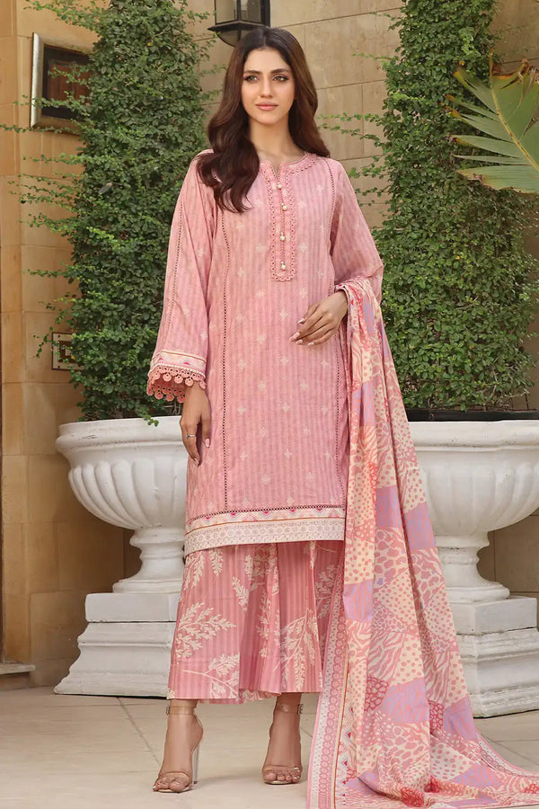 Khas Stitched Lawn 3 Piece 2384 - Salai - Khas 