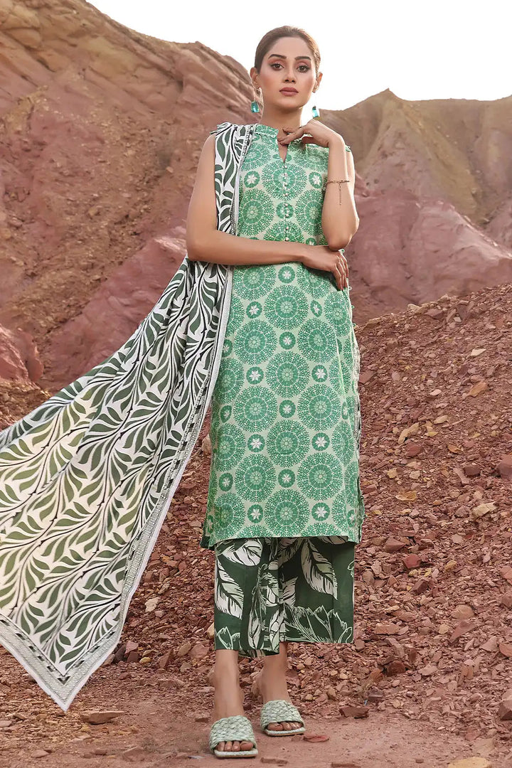 Khas Stitched Lawn 3 Piece 2385 - Salai - Khas 