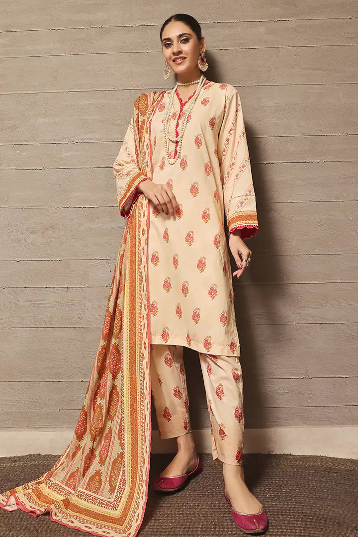 Khas Stitched Lawn 3 Piece 2387 - Salai - Khas 