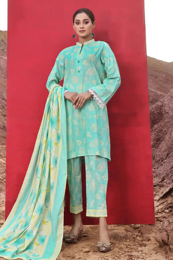 Khas Stitched Lawn 3 Piece 2389 - Salai - Khas 