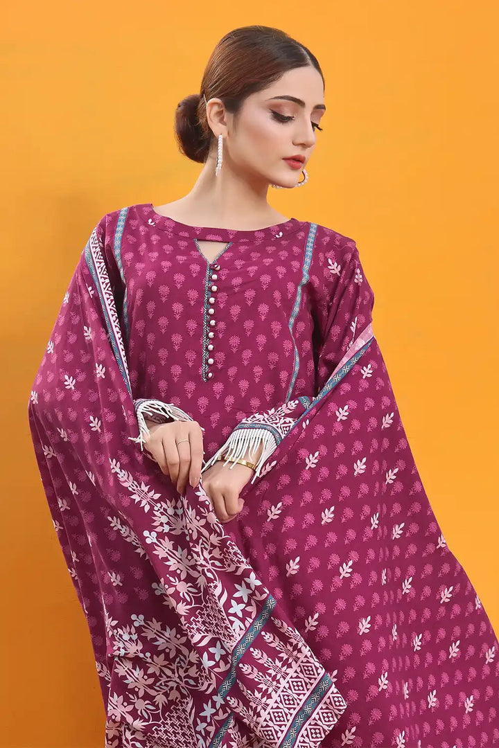 Khas Stitched Lawn 3 Piece 2393 - Salai - Khas 