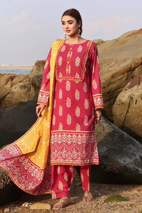 Khas Stitched Lawn 3 Piece 2394 - Salai - Khas 