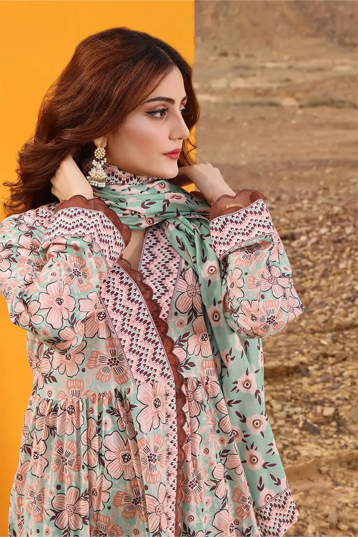 Khas Stitched Lawn 3 Piece 2395 - Salai - Khas 