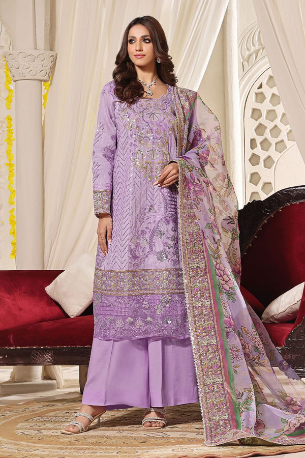 Stitched Luxury 3 Piece Formal KNAC2243 - Salai - Salai 