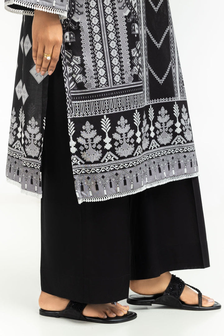Gul Ahmed Stitched 3 Piece Black & White B-52016 J(72) - Salai - Gul Ahmed RTW Lawn 2025 