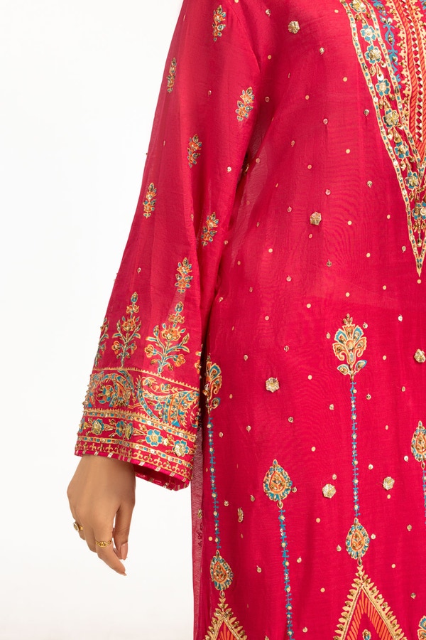 Gul Ahmed Stitched 3 Piece Festive FE-52093 J(80&79) - Salai - Gul Ahmed RTW Lawn 2025 