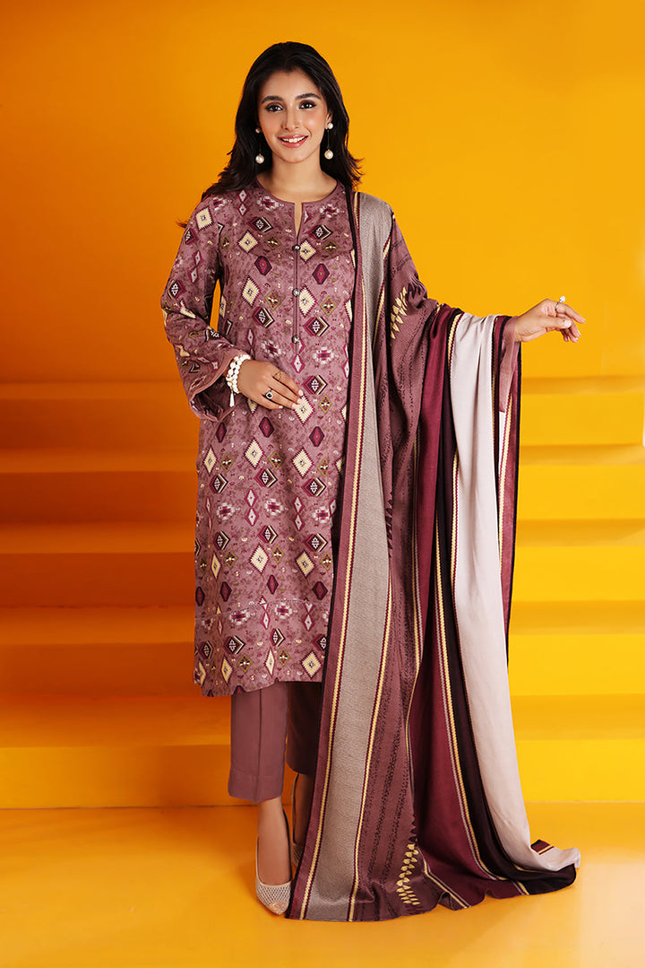 Nishat Stitched Linen 3 Piece 42206126 - Salai - Nishat Linen RTW Winter 2025 
