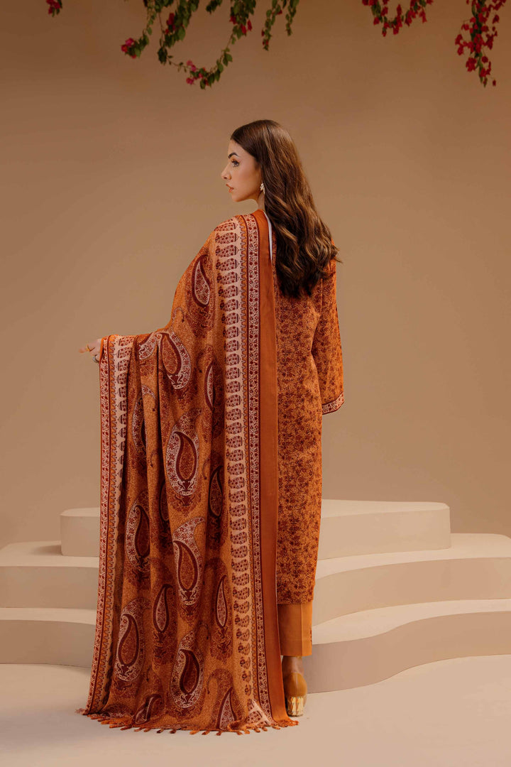 Nishat Stitched Linen 3 Piece 42303136 - Salai - Nishat Linen RTW Winter 2025 