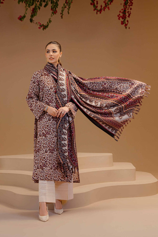 Nishat Stitched Linen 3 Piece 42303148 - Salai - Nishat Linen RTW Winter 2025 
